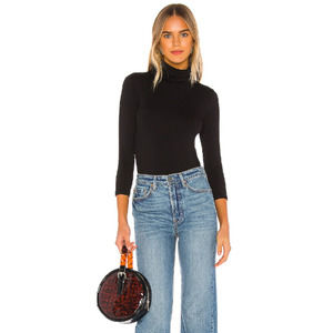 L'AGENCE Aida Turtleneck Bodysuit Black XS NWT